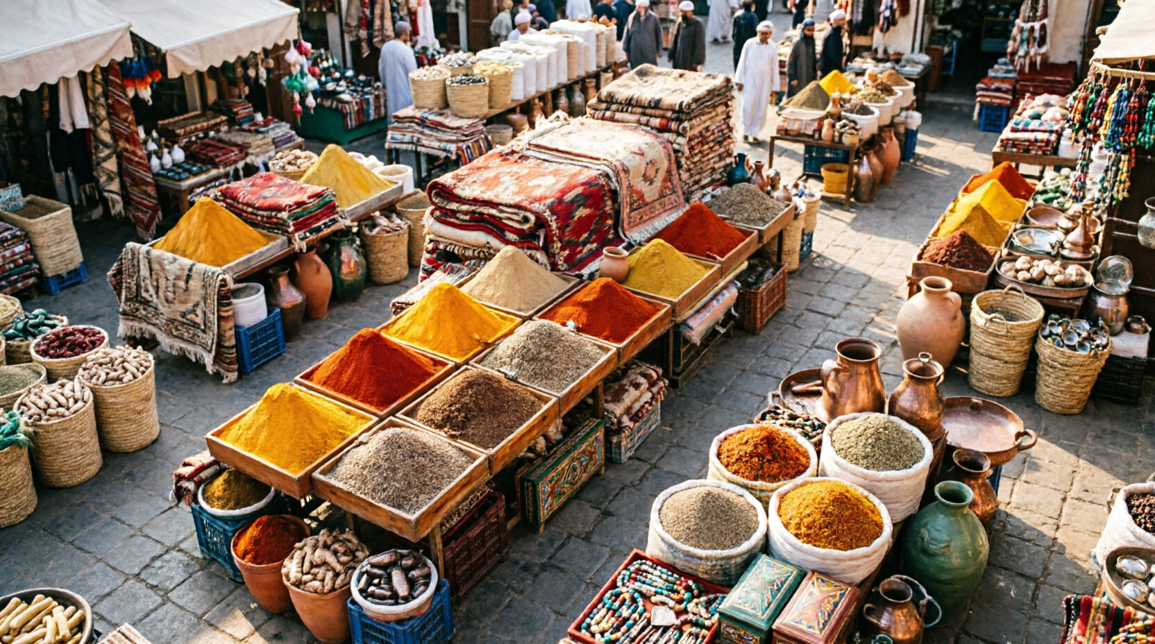 Mercato tradizionale islamico visto dall